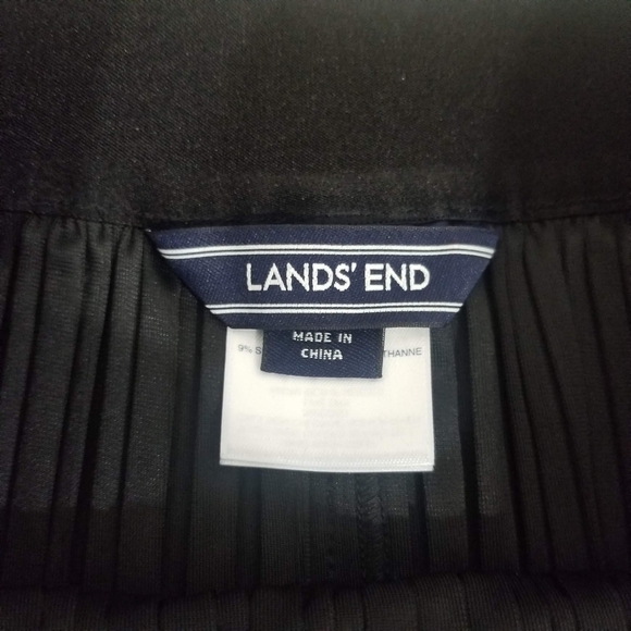 Lands End Maxi Pleated Skirt Wide Elastic Waistband Black Size XS Formal Classic - Picture 5 of 8